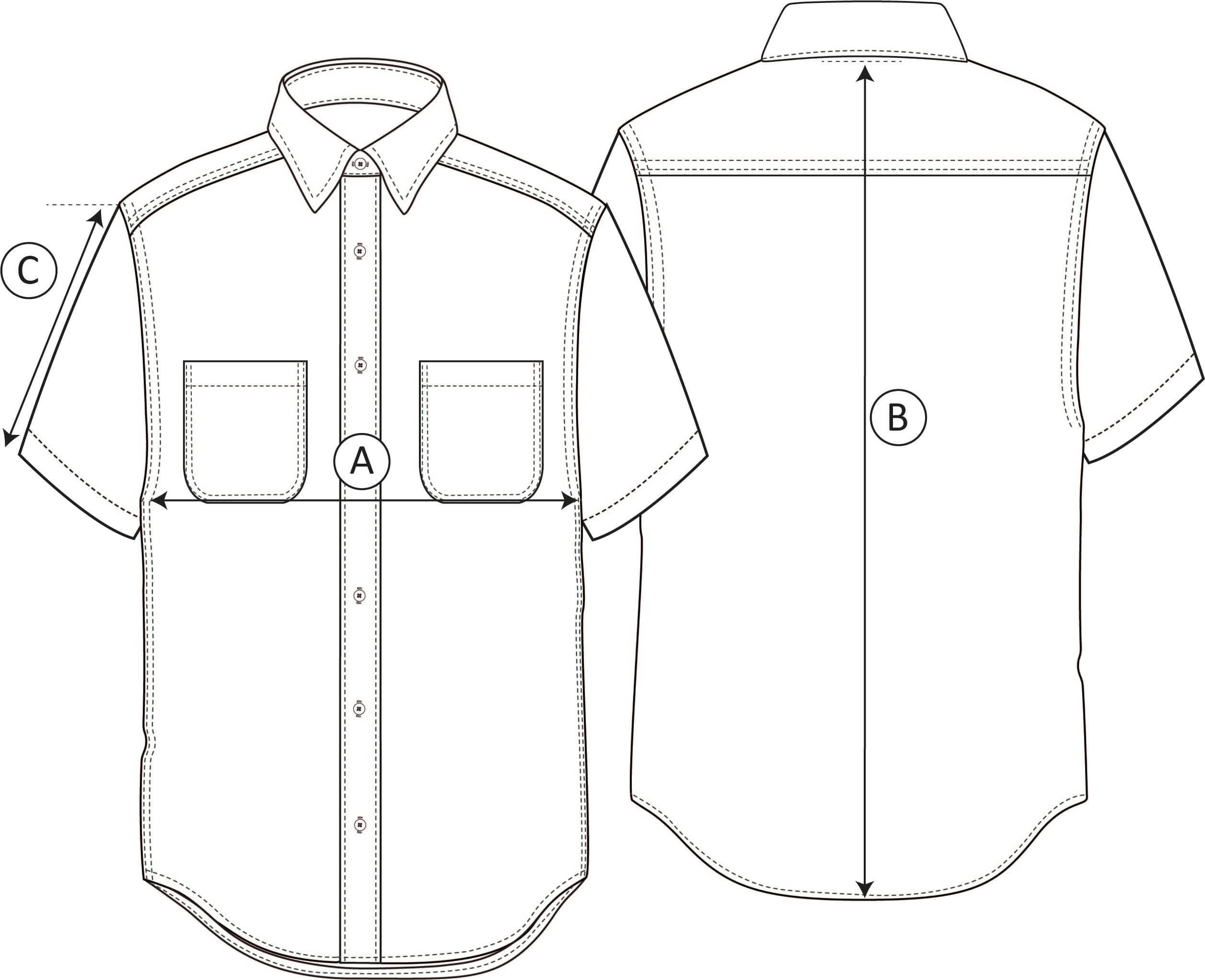 Size guide showing measurements and fit information
