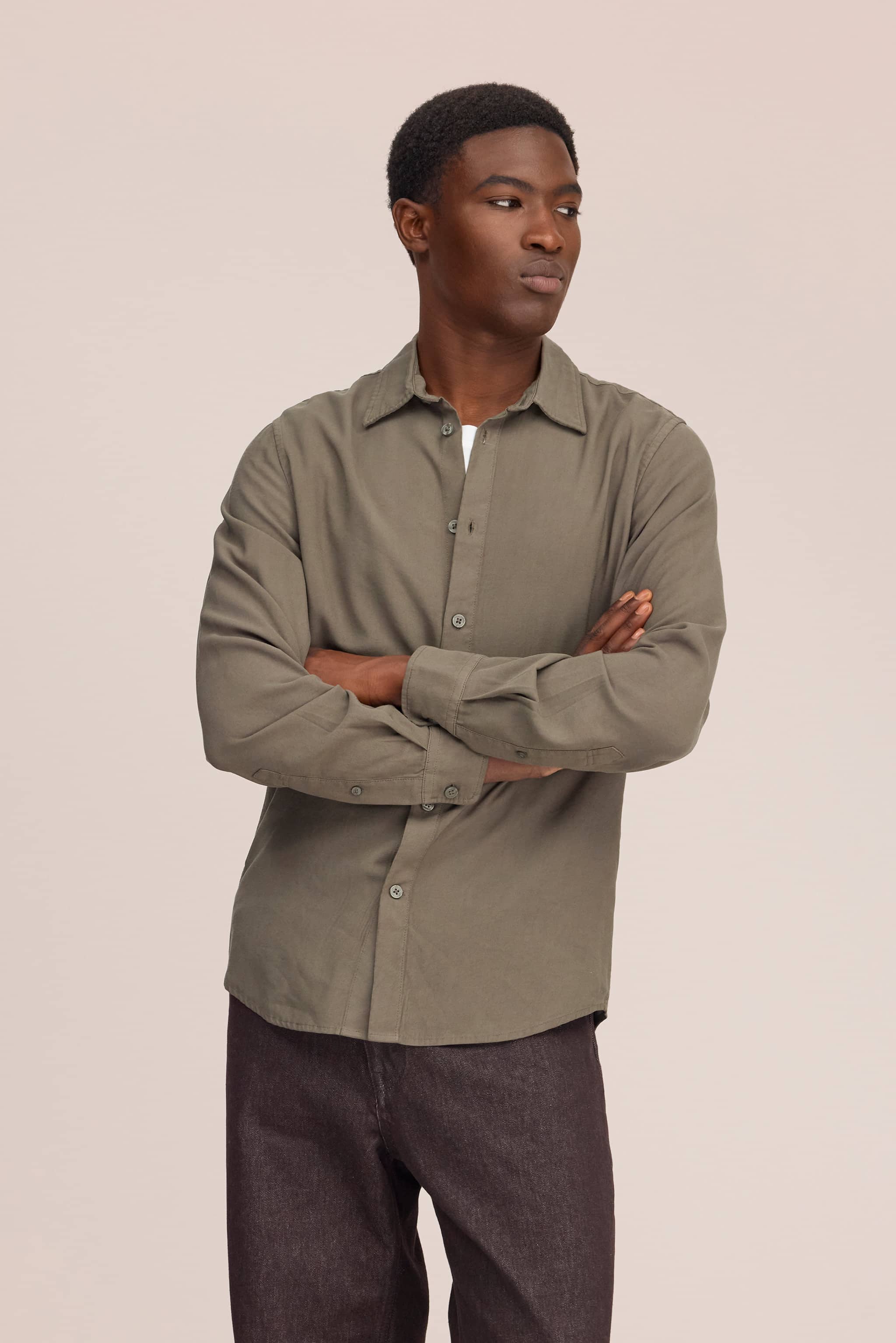 grey dress shirt with khaki pants Mafoose Men's Long Sleeve Professional Uniform Carefree Poplin Gusty 2X-Large, Size: 2XL, Gray release finish NN07 Asher Shirt male Green
